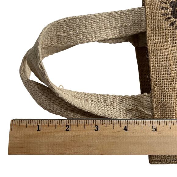 Soft Surroundings Small Jute Tote Bag Damask Print Brown Eco Friendly Gift Bag - Picture 8 of 8